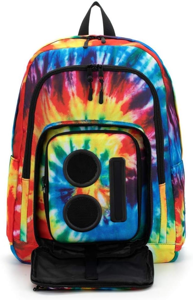 Bluetooth Speaker Backpack With 20-Watt Speakers & Subwoofer for Parties/Festivals/Beach. Rechargeable, Works with iPhone & Android (Tie Dye, 2024 Edition)