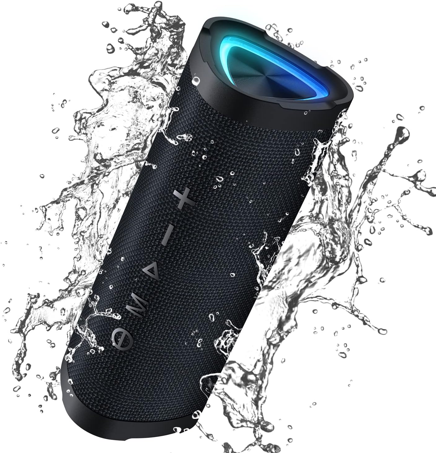 Vanzon Bluetooth Speakers,V40 IPX7 Waterproof Portable Wireless Speaker with 24W Loud Stereo Sound&Up to 24H Playtime,TWS,RGB Multi-Colors Rhythm Lights for Outdoor, Home, Party, Beach, Travel-Black