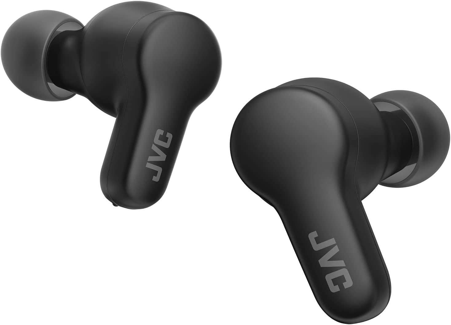 JVC New Gumy True Wireless Earbuds Headphones, Long Battery Life (up to 24 Hours), Sound with Neodymium Magnet Driver, Water Resistance (IPX4) – HAA7T2B (Olive Black), Compact