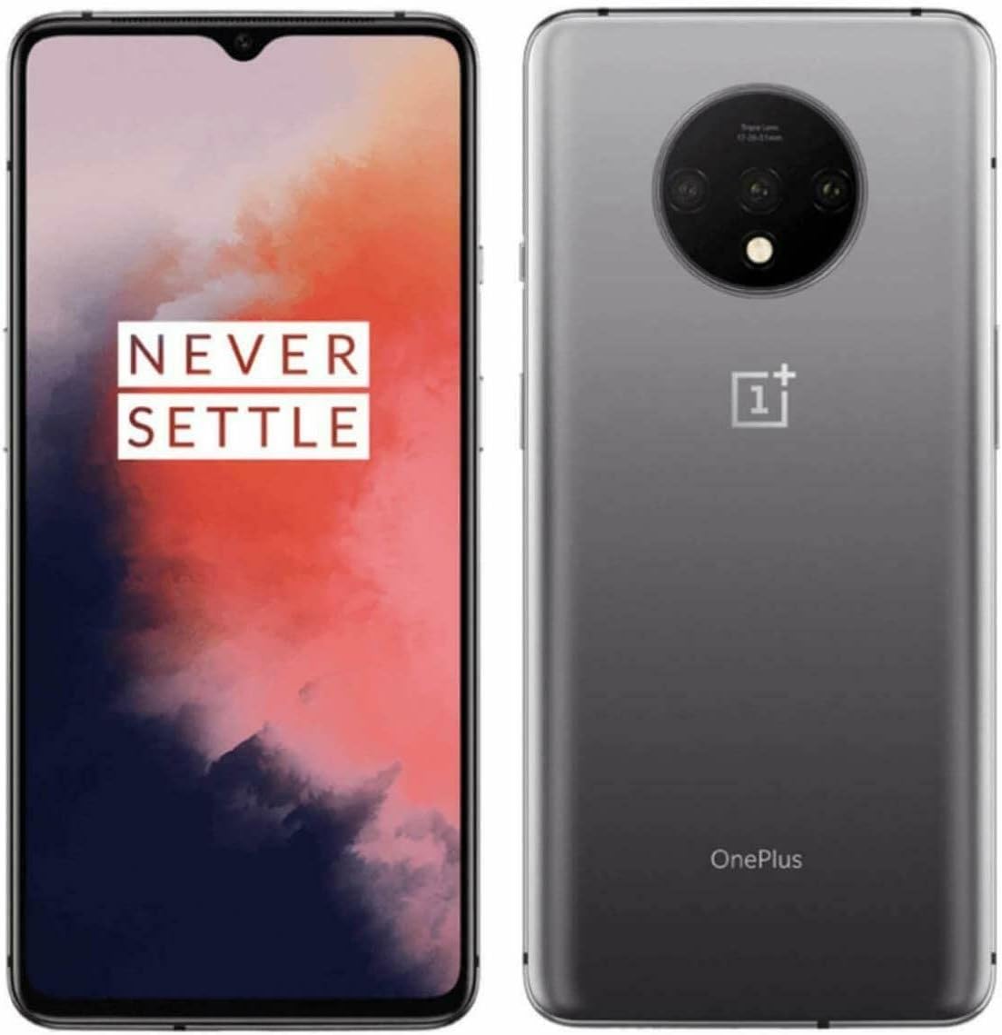 OnePlus 7T 8GB RAM 128GB ROM US Model HD1905 Factory Unlocked 6.55 inch AMOLED 90Hz Display Dual SIM Frosted Silver US Warranty