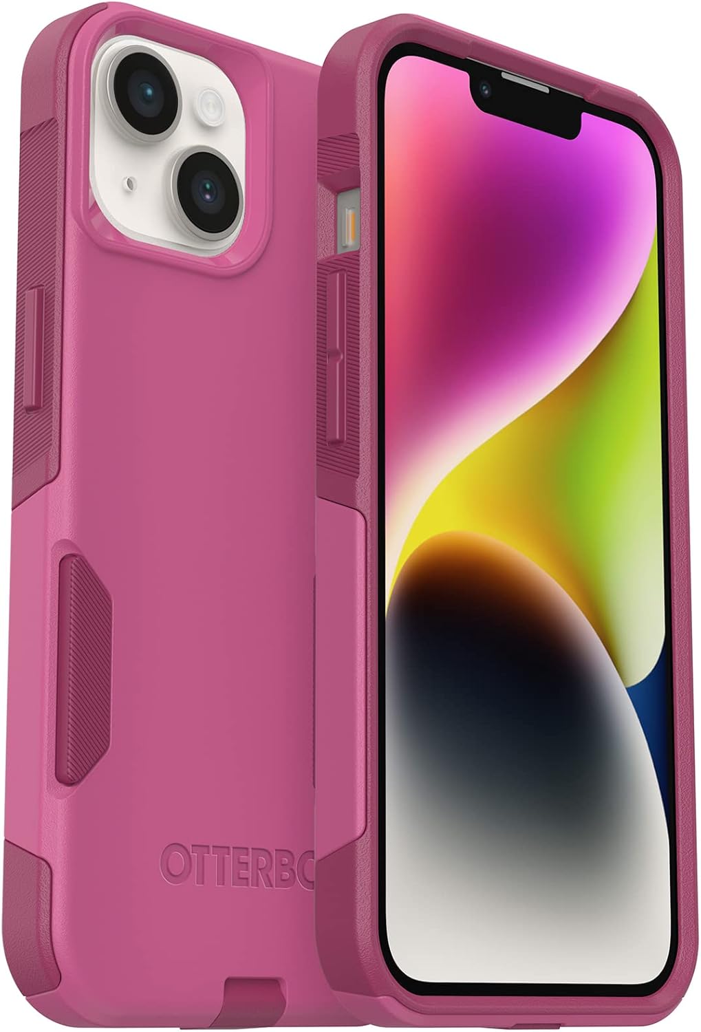 OtterBox iPhone 14 & iPhone 13 Commuter Series Case – INTO THE FUCSHIA (Pink), slim & tough, pocket-friendly, with port protection