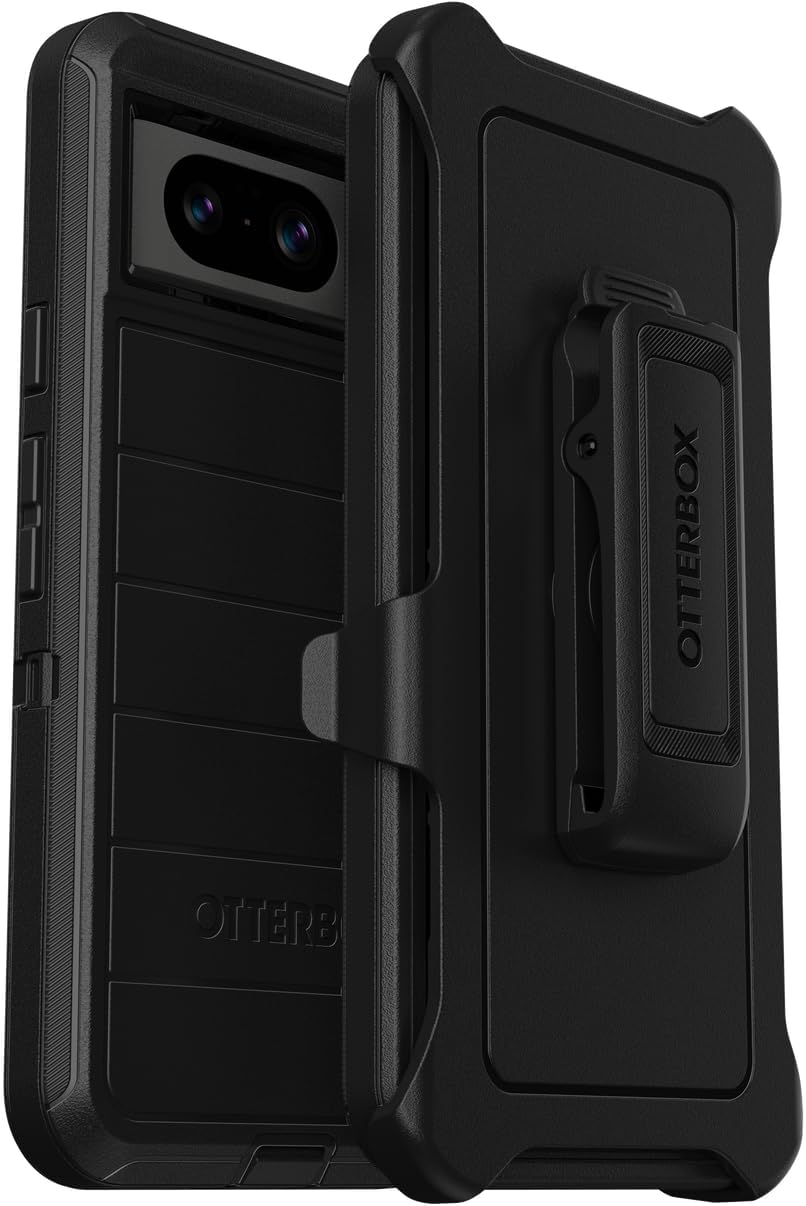 OtterBox Defender Series Case & Holster for Google Pixel 8 (Only) Black – Microbial Defense Protection