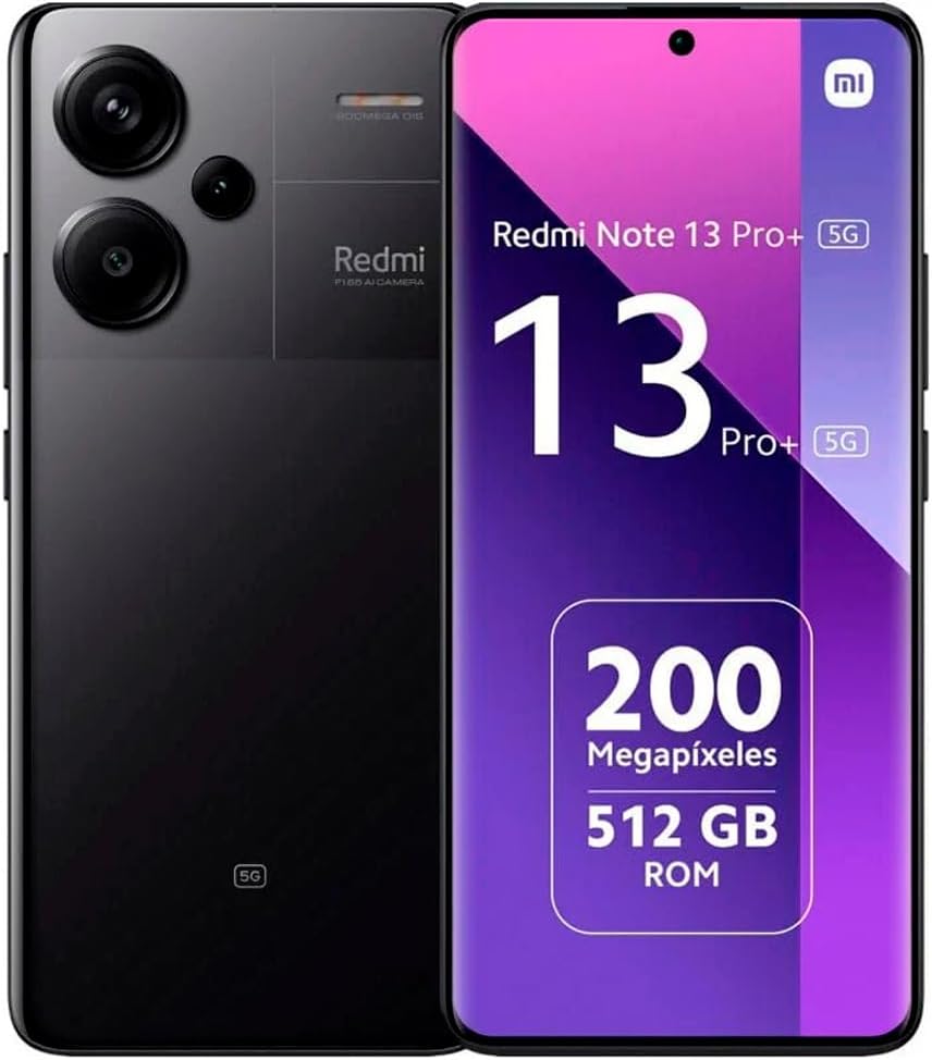 Xiaomi Redmi Note 13 PRO+ Plus 5G + 4G LTE (512GB + 12GB) 6.67″ 200MP Triple (Tmobile Mint Tello & Global) Global Bands Unlocked + (Fast Car 51W Dual Charger Bundle) (Midnight Black)