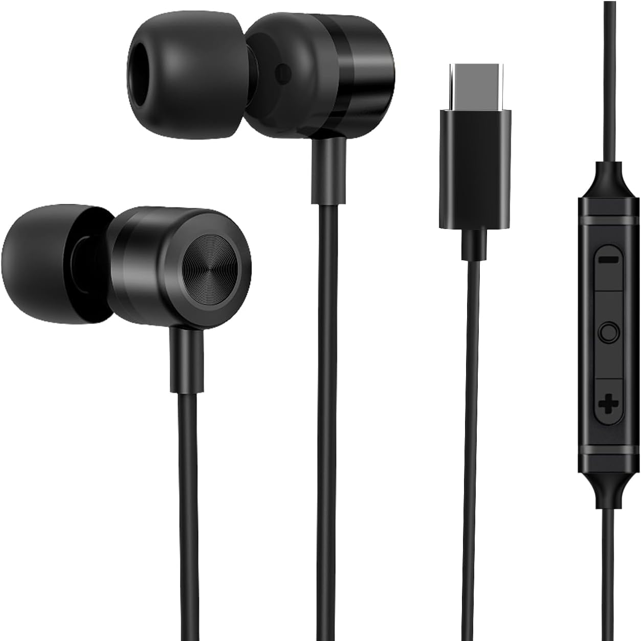 EP-06 USB Type C Earbuds in-Ear Wired Earphones,Built-in HD Microphone Magnetic Headphones, Clear Sound Quality bass Noise Cancelling Ear Buds