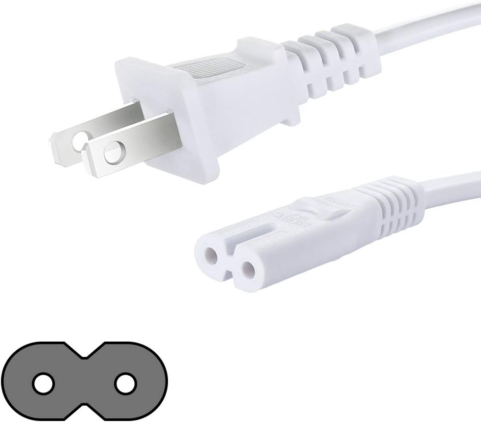 Power Cord Replacement for Apple Mac Mini 2010 2011 2012 2014, Apple TV 1st, 2nd, 3rd, 4th, 5th Generation (4K) White AC Power Cable