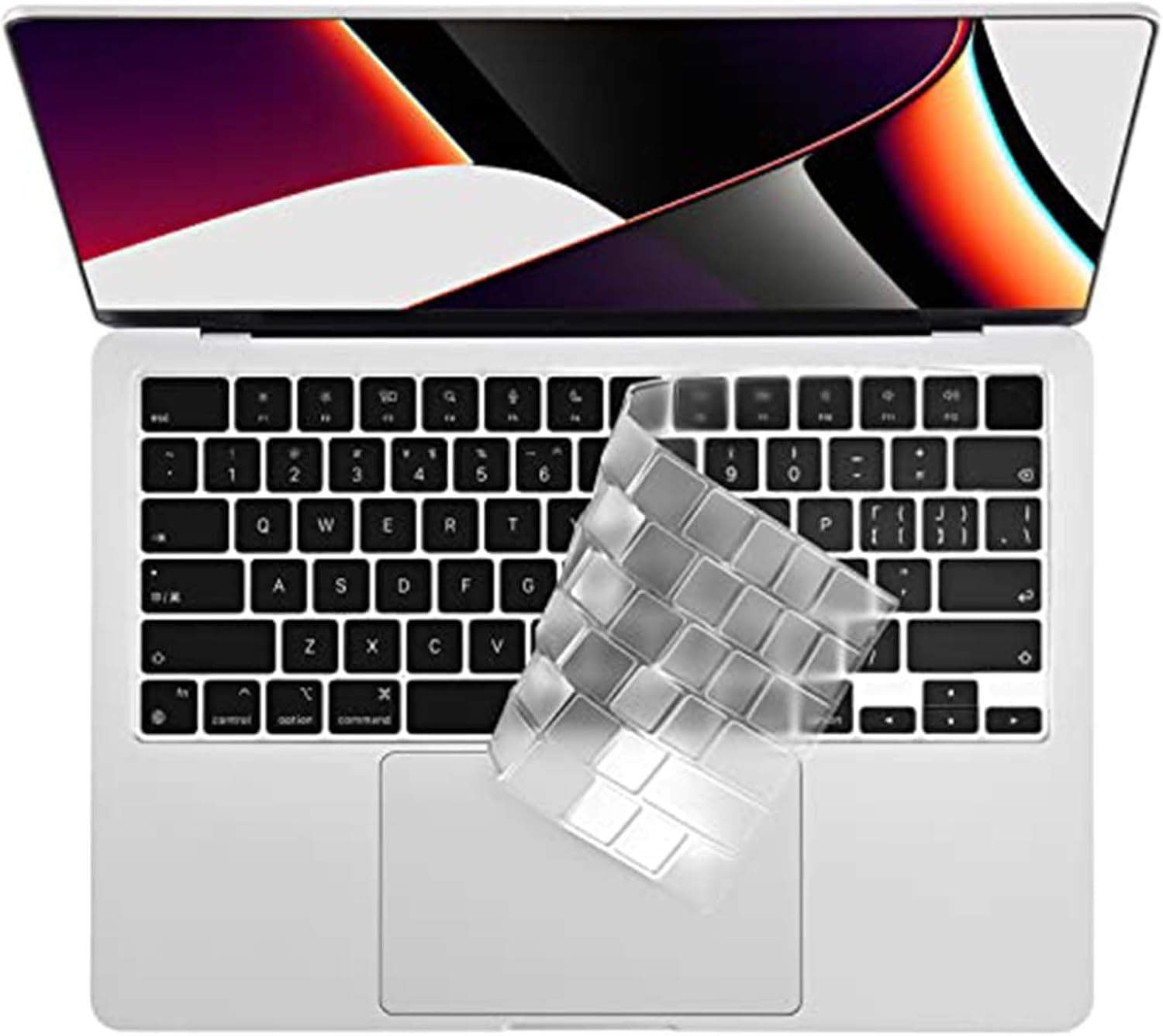 EooCoo Premium Keyboard Cover Skin Ultra Thin for MacBook Air 15″ M3 M2 (A3114 A2941), Air 13.6″ (A3113 A2681) 2024-2021, Pro 14″ 16″ M3 M2 M1 (A2918 A2992 A2779 A2442 A2991 A2780 A2485), Clear