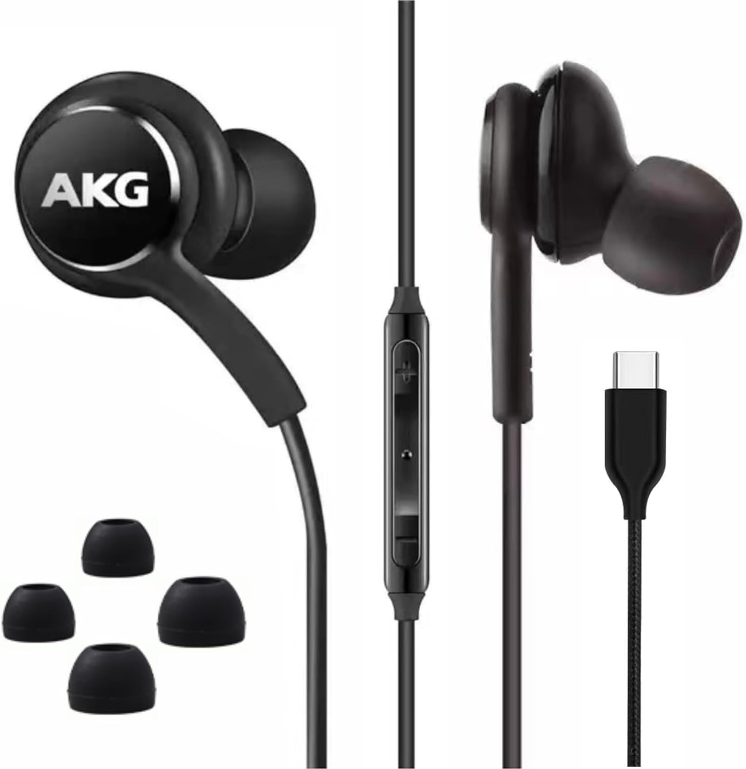 2025 New Stereo in-Ear Headphones for Samsung Galaxy Z Fold6 S24 Ultra S23 Ultra S22 Ultra S21 S20,Note 10+ – Designed by AKG – with Microphone and Volume Remote Control Type-C Connector – Black