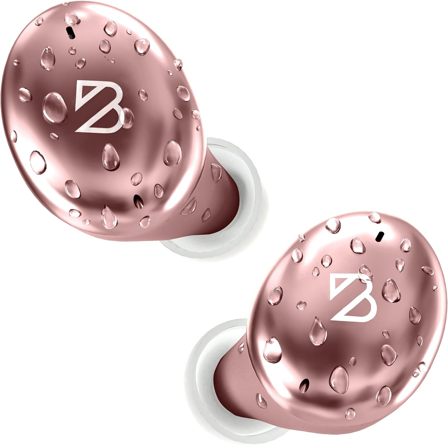 Tempo 30 Wireless Earbuds for Small Ears with Premium Sound, Comfortable Bluetooth Ear Buds for Women and Men, Rose Gold Pink Earphones for Small Ear Canals with Mic, Sweatproof, Long Battery, Bass