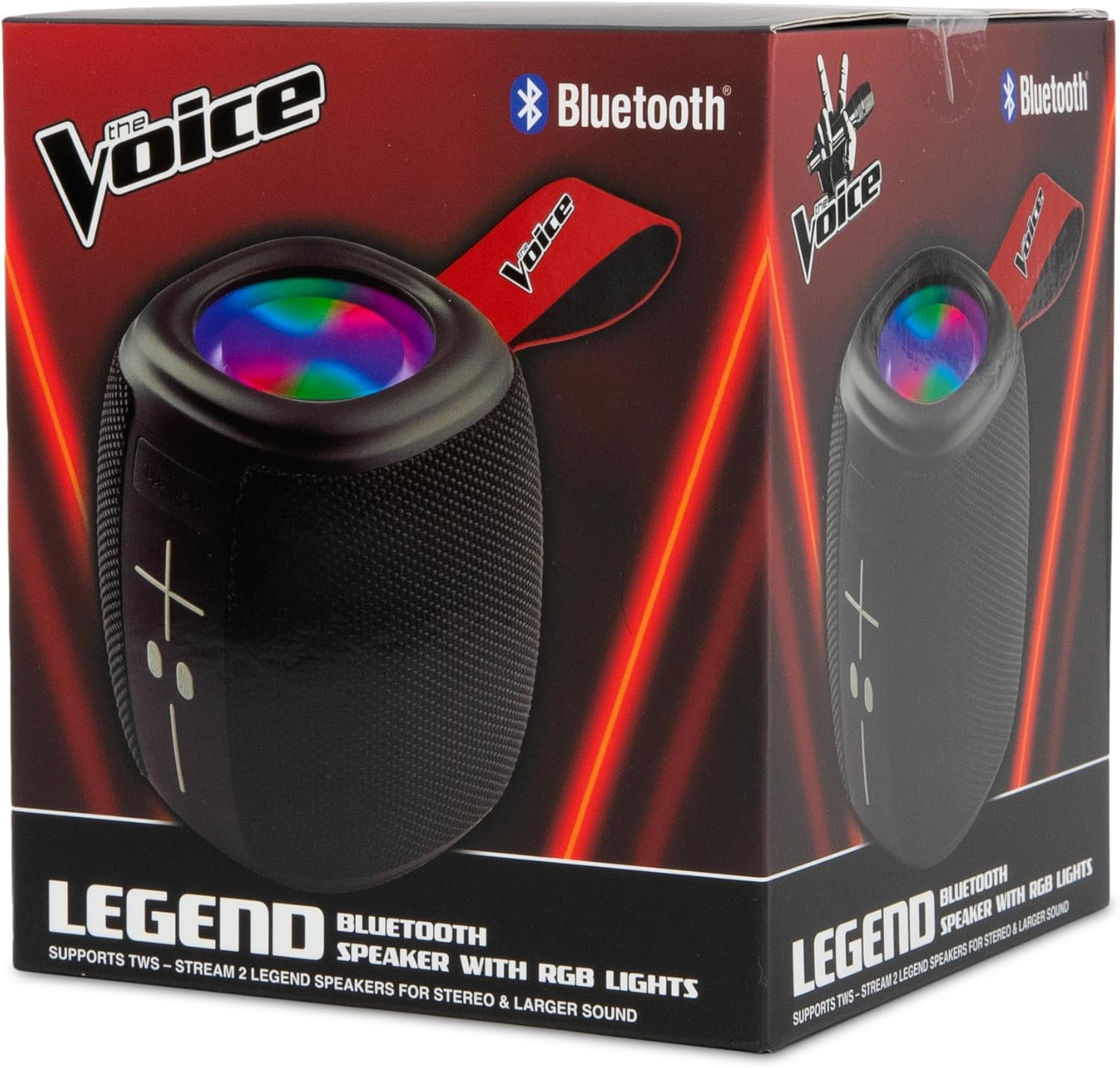 The Voice Legend Wireless Bluetooth Speaker with LED Light Show, Portable Lightweight Party Speaker, Connect and Stream Music 30 Ft, FM Radio, Hands-Free Calls, Works with iPhone or Android