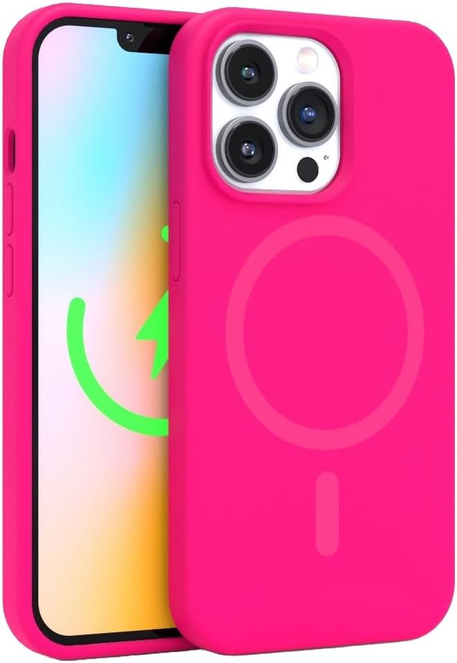 FELONY CASE for iPhone 16 Pro Max – Stylish Neon Pink Silicone Phone Cover, Compatible with MagSafe – 360° Shockproof Protective Cases Designed for Apple iPhone 16 Pro Max