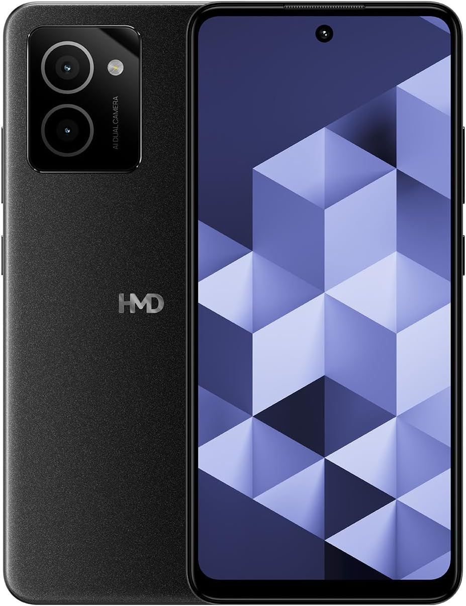 HMD Vibe | Verizon, T-Mobile, AT&T | Unlocked Smartphone | Android 14 | 2 Day Battery | 6.56″ 90Hz HD+ Display | 6GB/128GB | 13MP Dual Camera | US Version | Charcoal