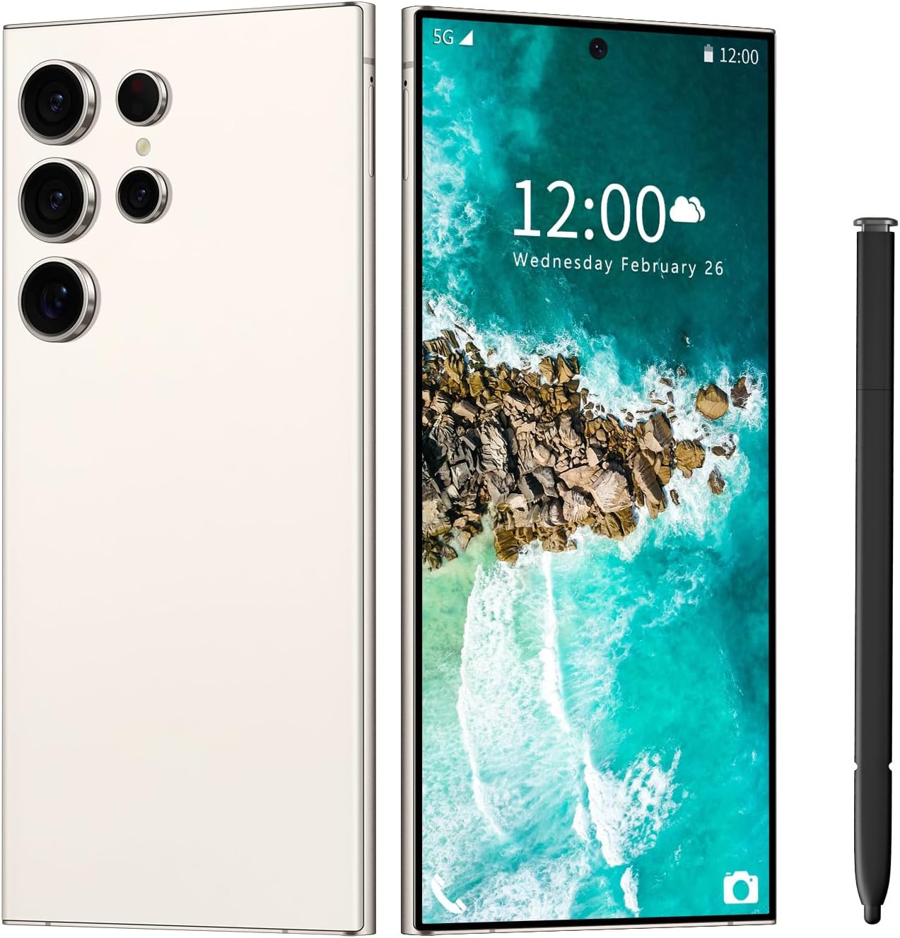 I23 Ultra Unlocked Cell Phone,Built in Pen,Smartphone Battery 6800mAh 6.8″ HD Screen Unlocked Phones,6+256GB Android13 with 128G Memory Card,Face ID/Fingerprint Lock/GPS (White)