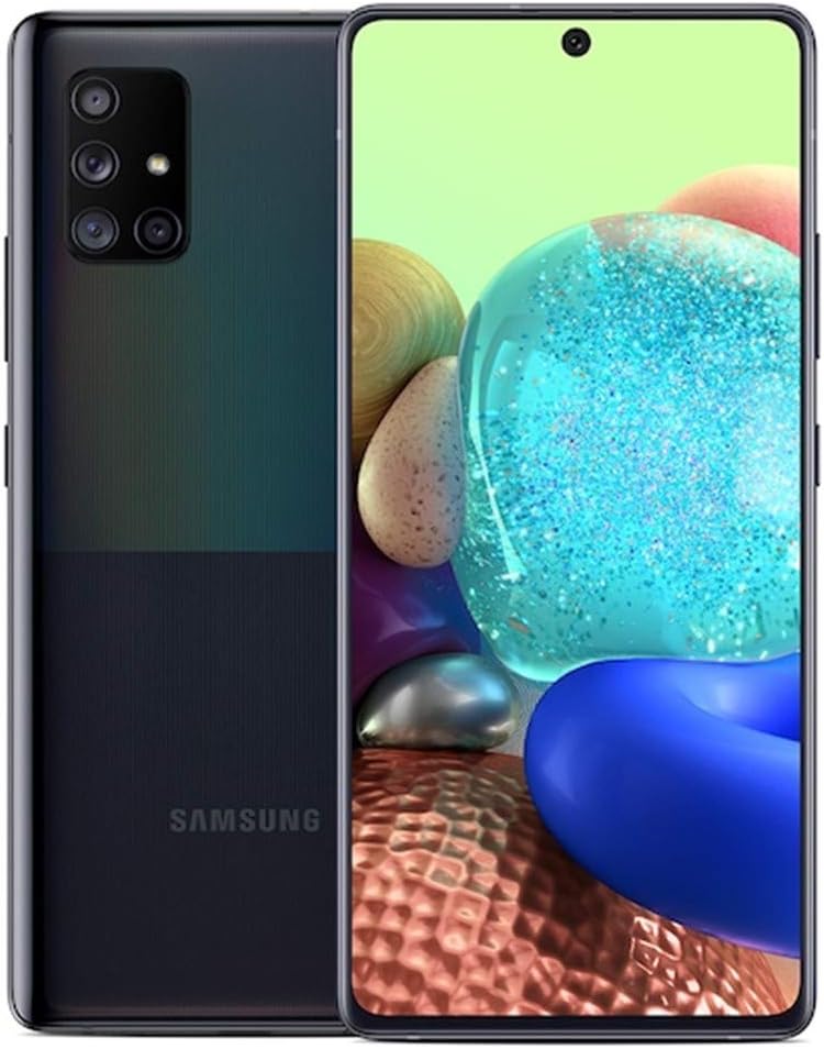 SAMSUNG Galaxy A71 5G (128GB, 6GB) 6.7″ AMOLED+, Snapdragon 765G, 4500mAh Battery, Global 5G Volte GSM AT&T Unlocked (T-Mobile, Metro, Straight Talk) US Warranty A716U (Prism Cube Black)