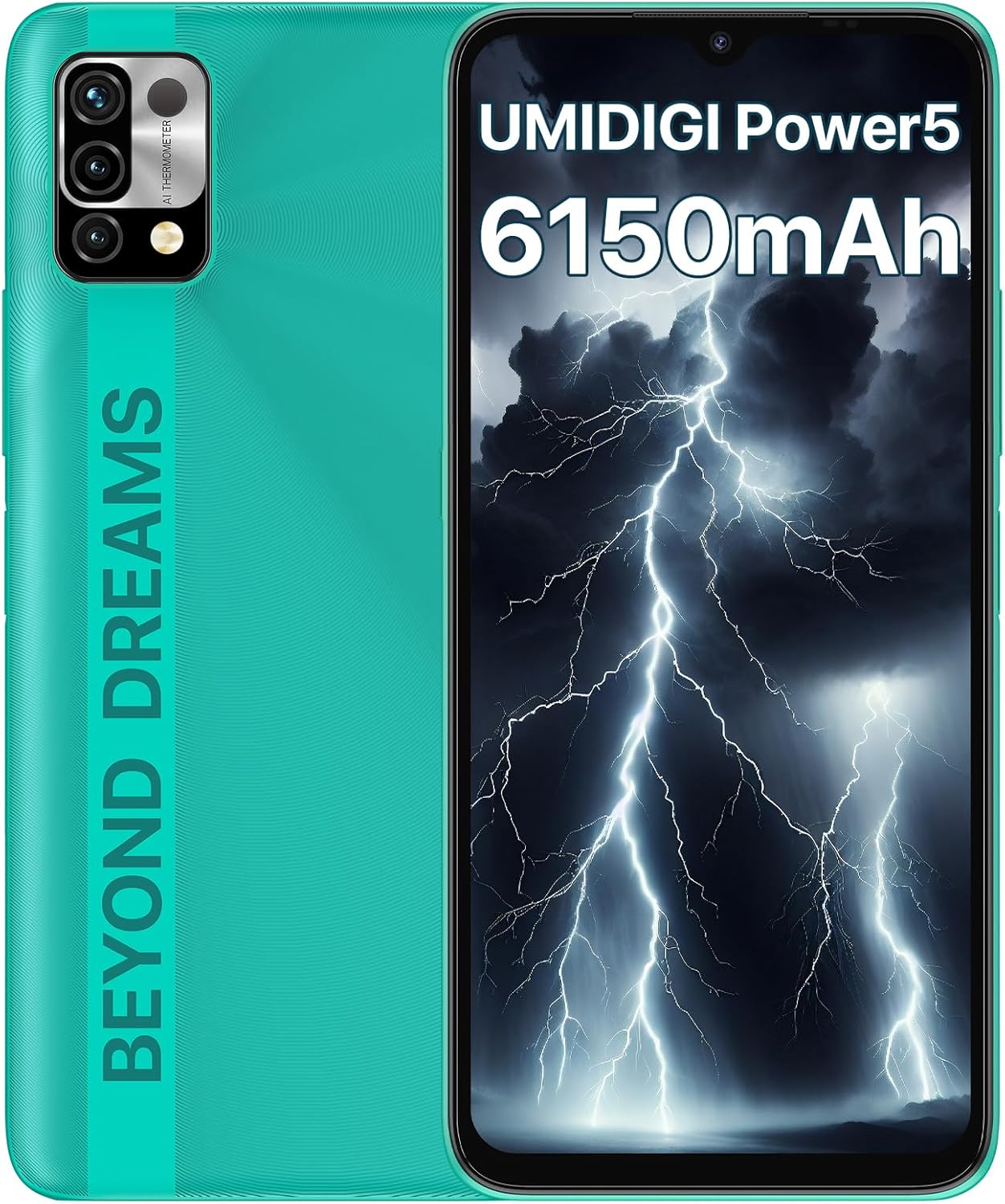 UMIDIGI Unlocked Cell Phone, Power 5 (3+64g) Android 11 Smart Phone, 6150mAh Battery+ 6.53″ HD Display Smartphone with 16MP AI Triple Camera, Dual SIM Android Phone…