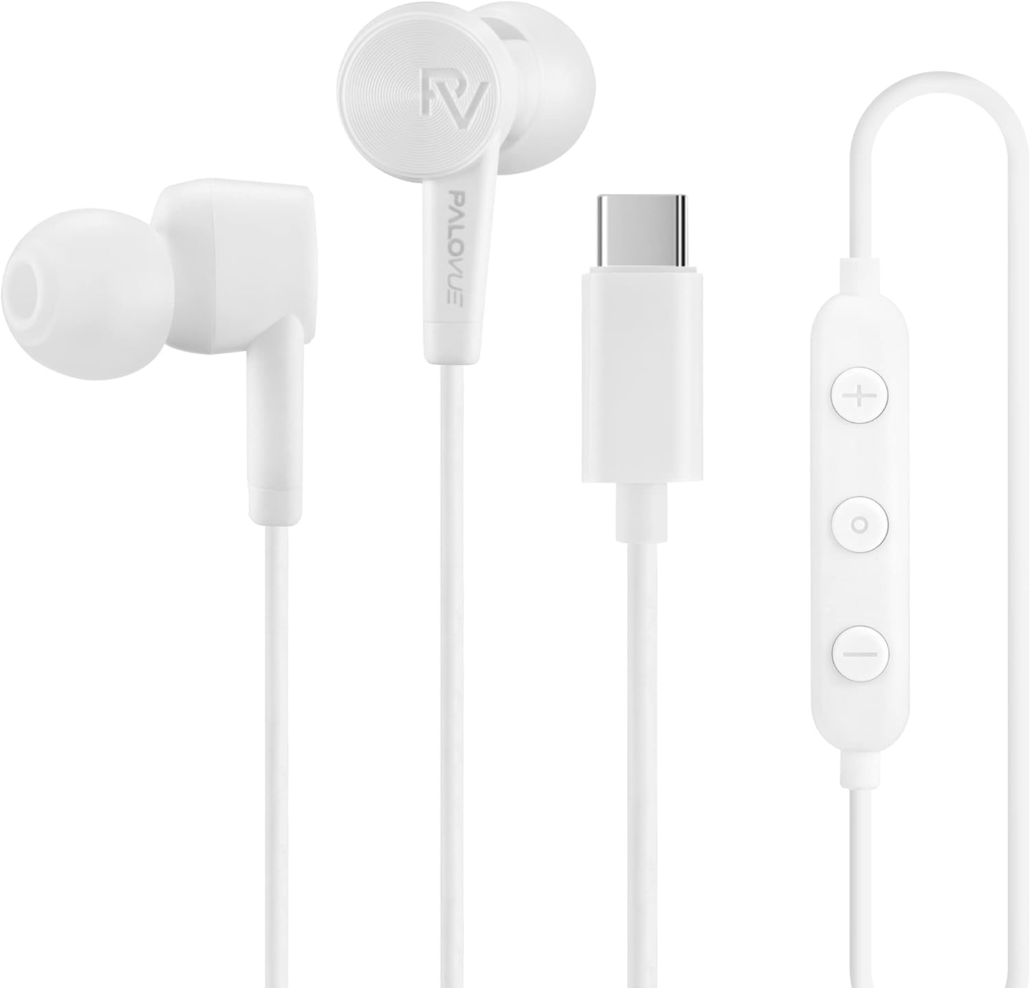 PALOVUE USB Type C Headphones in Ear Earphones Earbuds with Mic and Volume Control Compatible for Google Pixel Samsung Oneplus Huawei Sony MacBook SoundFlow