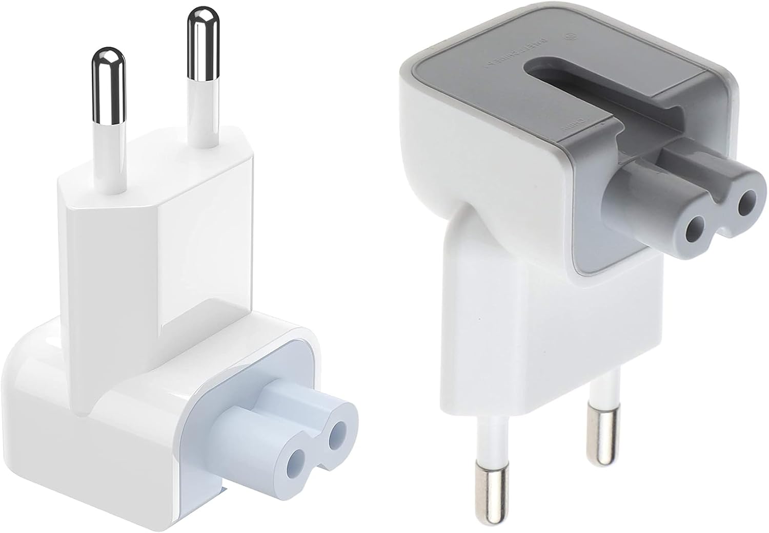 2 Pcs Mac European Plug Adapter, Europe Travel Mac DuckHead Power Adapter/Charger/Converter EU Wall Plug Duck Head Replace for A-pple MacBook/Mac i-Book/i-Phone/i-Pad etc