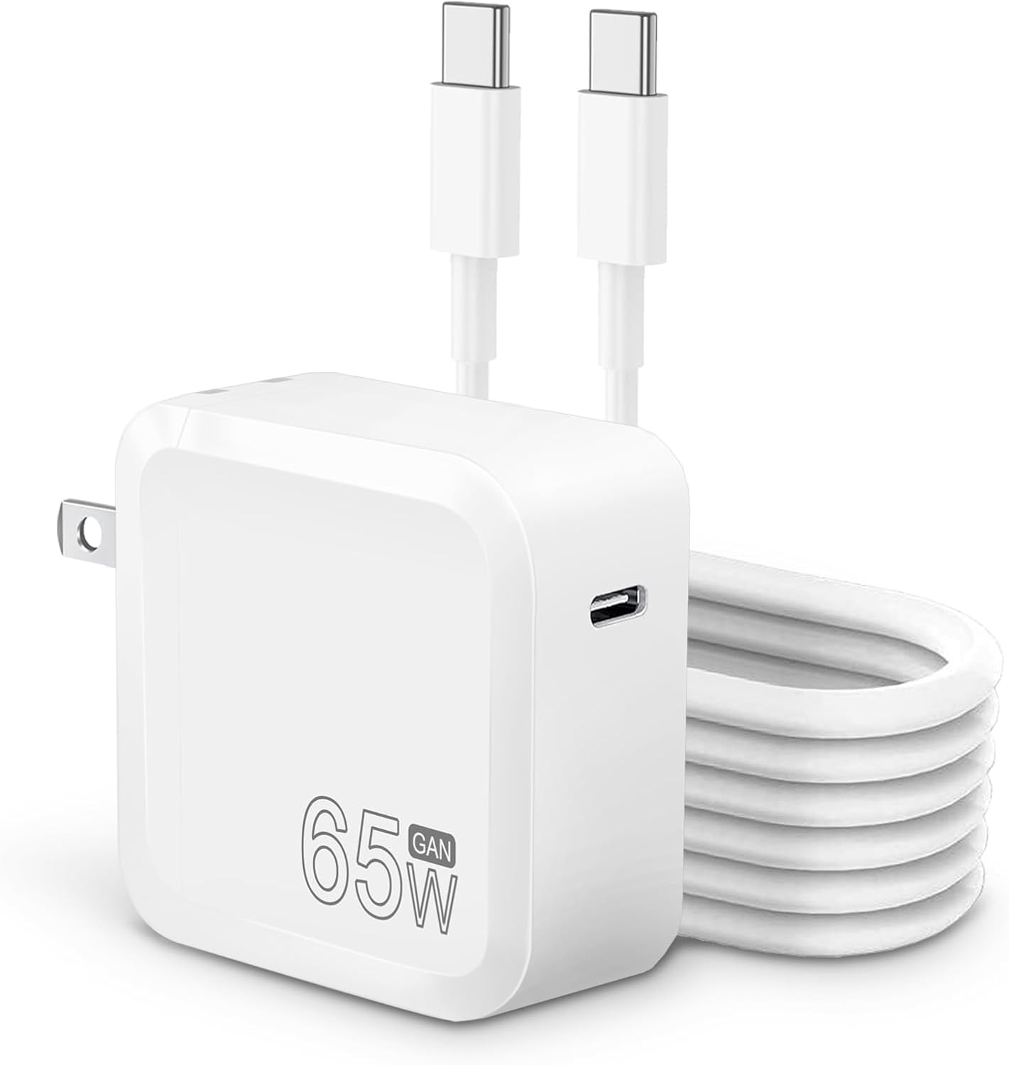 65W Mac Book Pro/Air USB C Charger – Fast Travel Laptop Charger Adapter for Mac Book Pro/Air,13,14,15,16 inch, iPad, iPhone 14 Pro, and All USB C Type C Device 5.9 ft USB C to C Cable Included