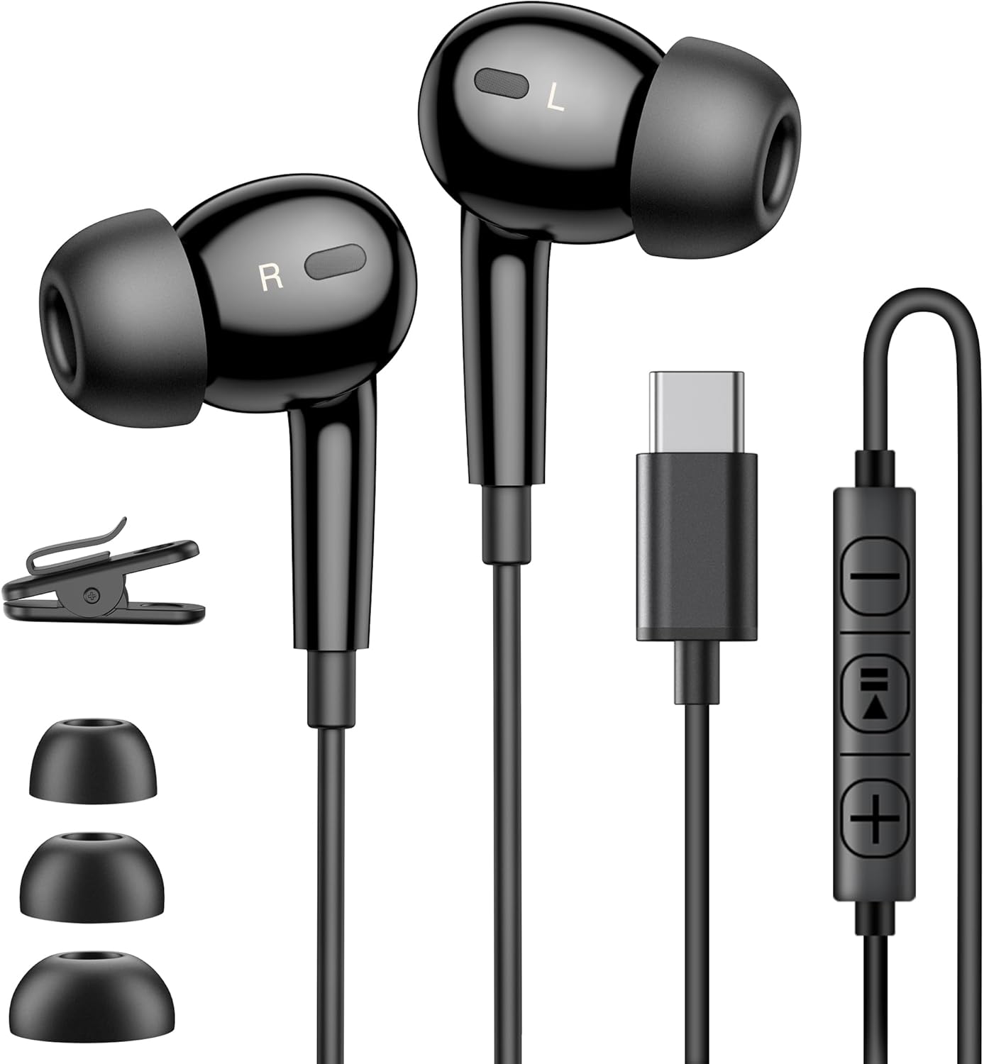 USB C Headphones,USB C Earbuds Wired Earphones for Samsung Galaxy S23 S22 Ultra S20 A54 A53 Type C in-Ear Headphone with Microphone for iPhone 15 Pro Max iPad Pro Air 5/4 Pixel 8/7/6/6a