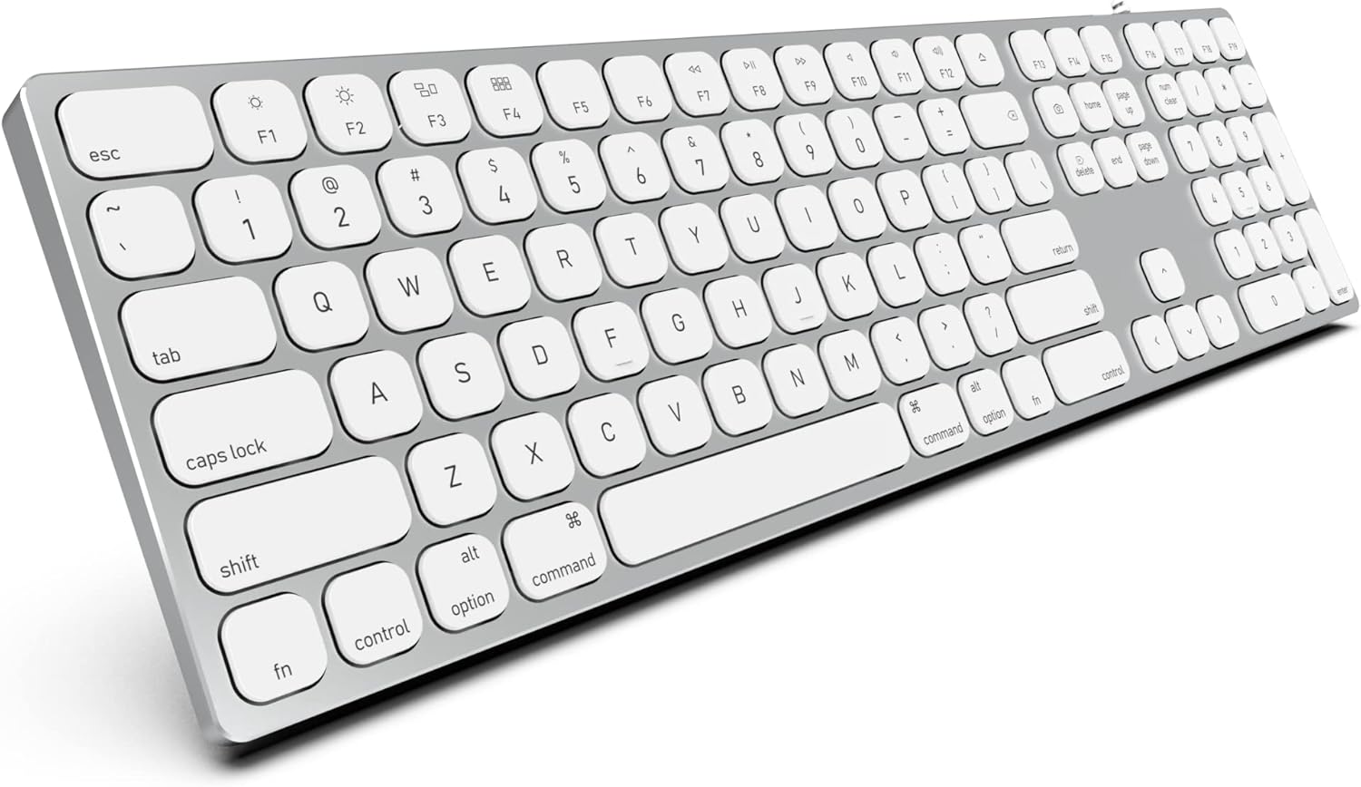 AOAN Full Size Full Aluminum USB Wired Keyboard with Numeric Keypad – Compatible with Apple pc,iMac Pro, iMac, 2018 Mac Mini, 2018 MacBook Pro/Air and MacOS