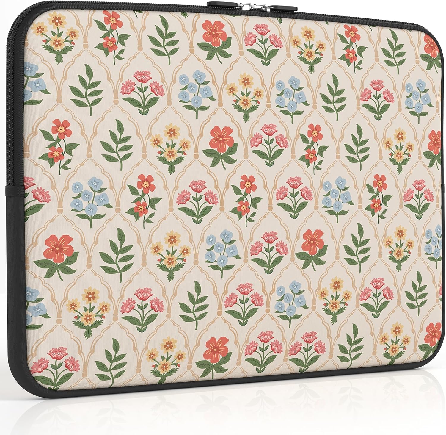 iCasso Laptop Sleeve 13 inch for MacBook Air 13-13.6 inch, Cute Laptop case for MacBook Pro 13 inch, Slim Protective Travel Carrying Case for MacBook Pro 14 inch, Chromebook, Hawthorne Floral