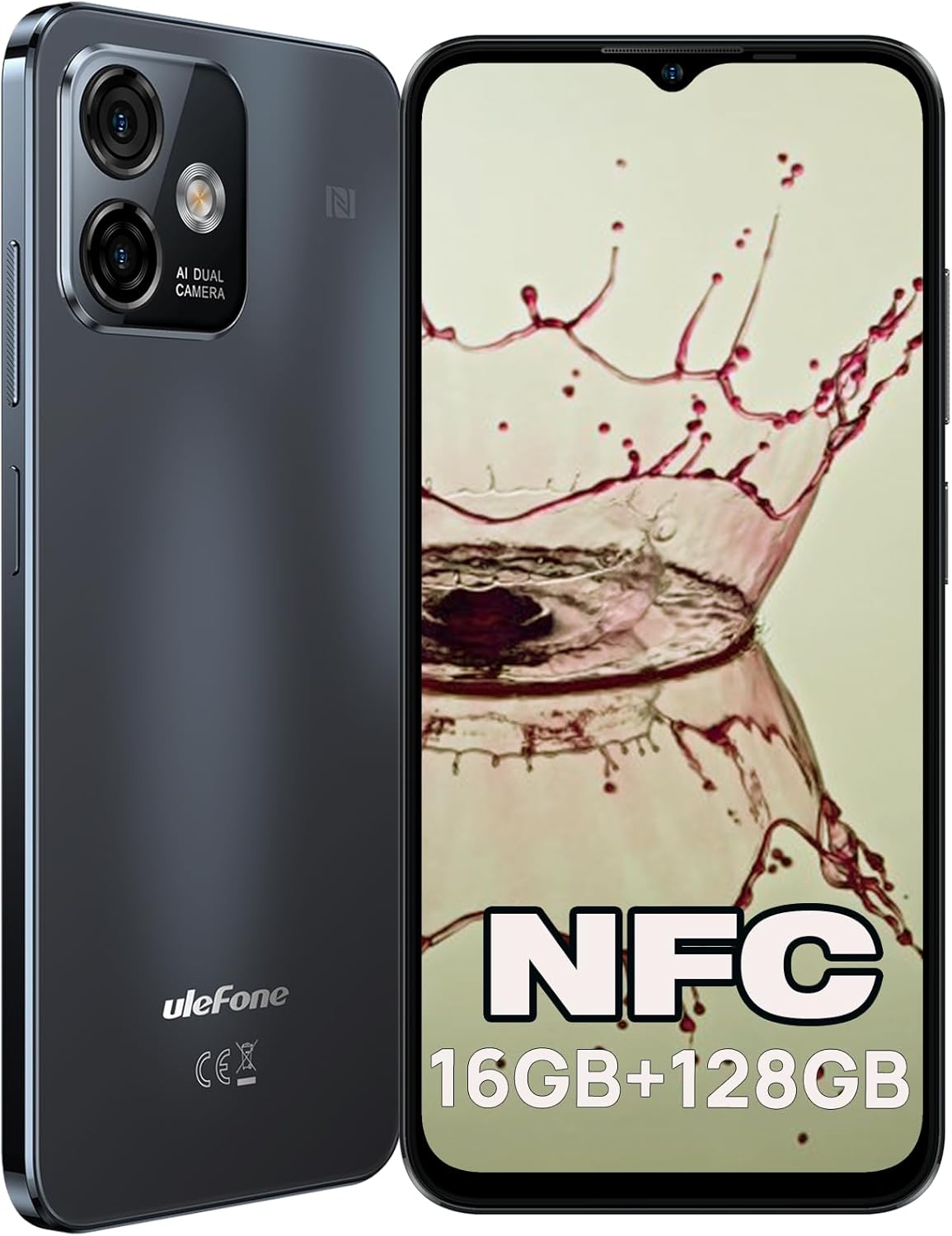 Ulefone Note 16 Pro Unlocked Phones NFC, 8-core 16+128GB Factory Phone, Android 13 OS Cell Phone, 50MP Rear Camera, 8MP Front Camera, 6.52” Display, 4400mAh, OTG T-Mobile 4G Smartphones | Black