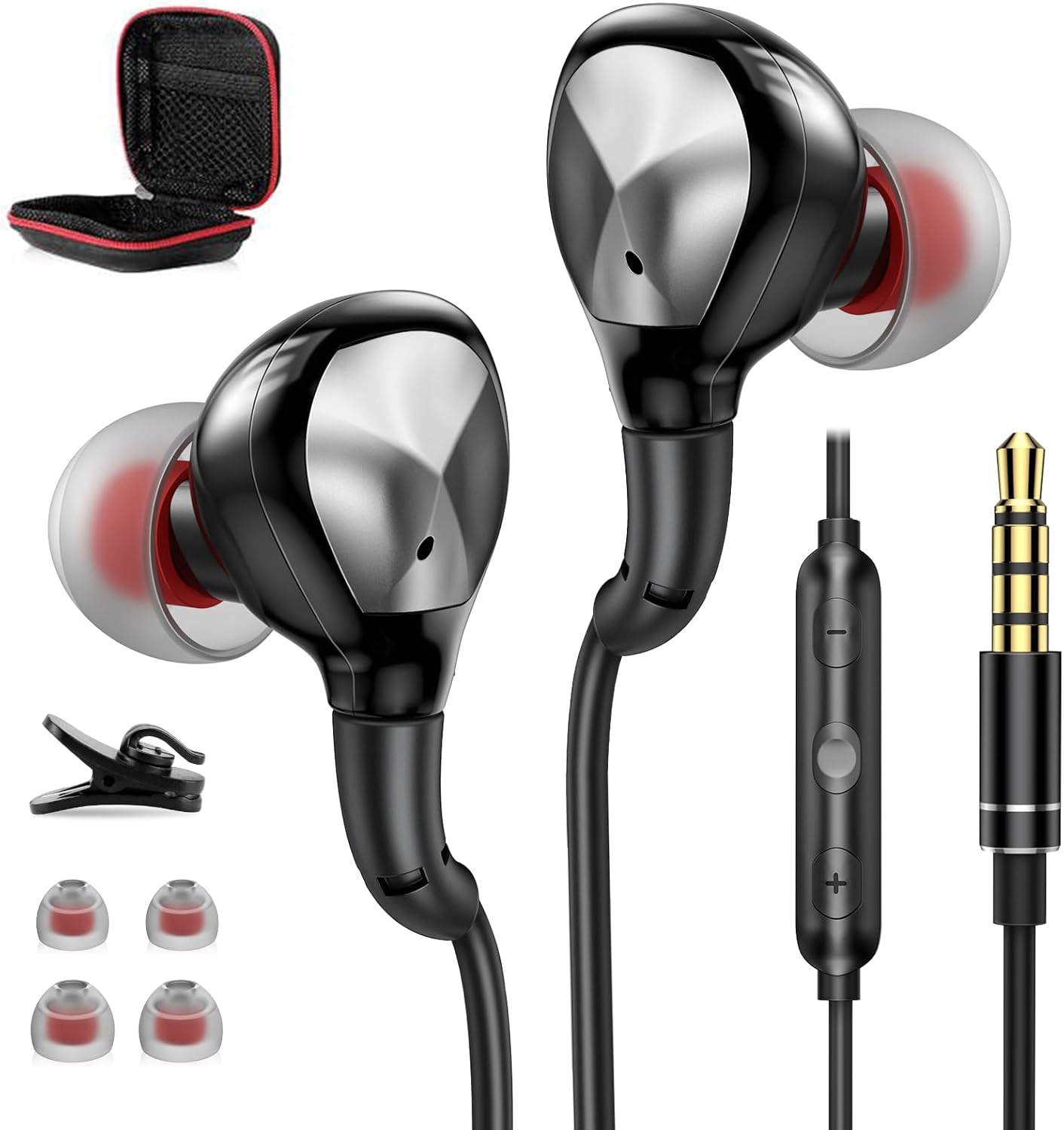 Wired Earbuds 3.5mm with Microphone in-Ear Earphones Volume Control Noise Canceling Headphones for Nintendo Switch MP3 MP4 Samsung S10 S9 A03s A14 A12 Moto G Power Play OnePlus Nord N30 N20