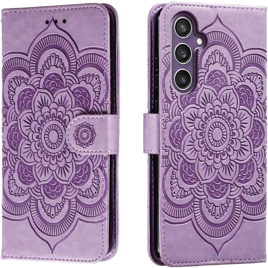 for Samsung Galaxy A34 5G Case Wallet with Card Holder Kickstand Magnetic Soft Leather Flip Fold Case for Samsung A34 Cover (Purple)