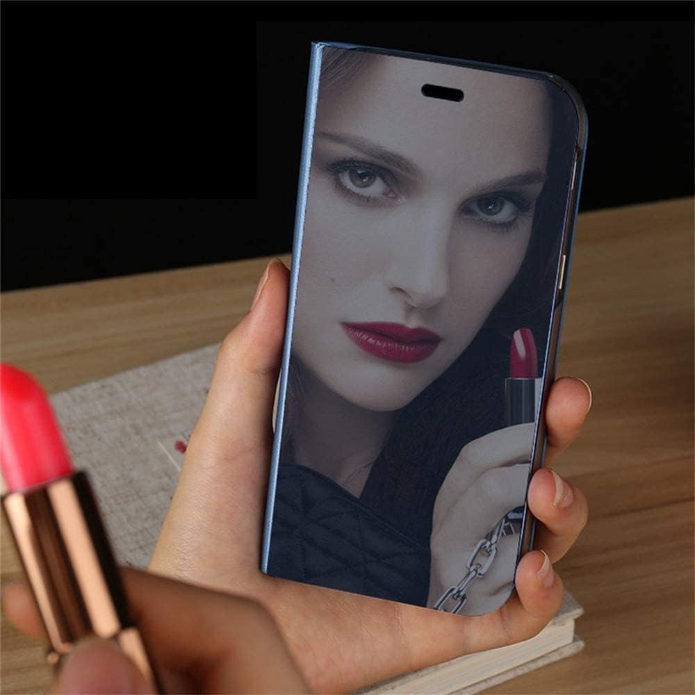 for Samsung Galaxy Z Fold 5 Case, Clear View Makeup Mirror Slim Phone Case, with Kickstand Leather for Samsung Galaxy Z Fold 5 5G Case, Luxury Clear View Cover for Samsung Galaxy Z Fold 5 Phone Case