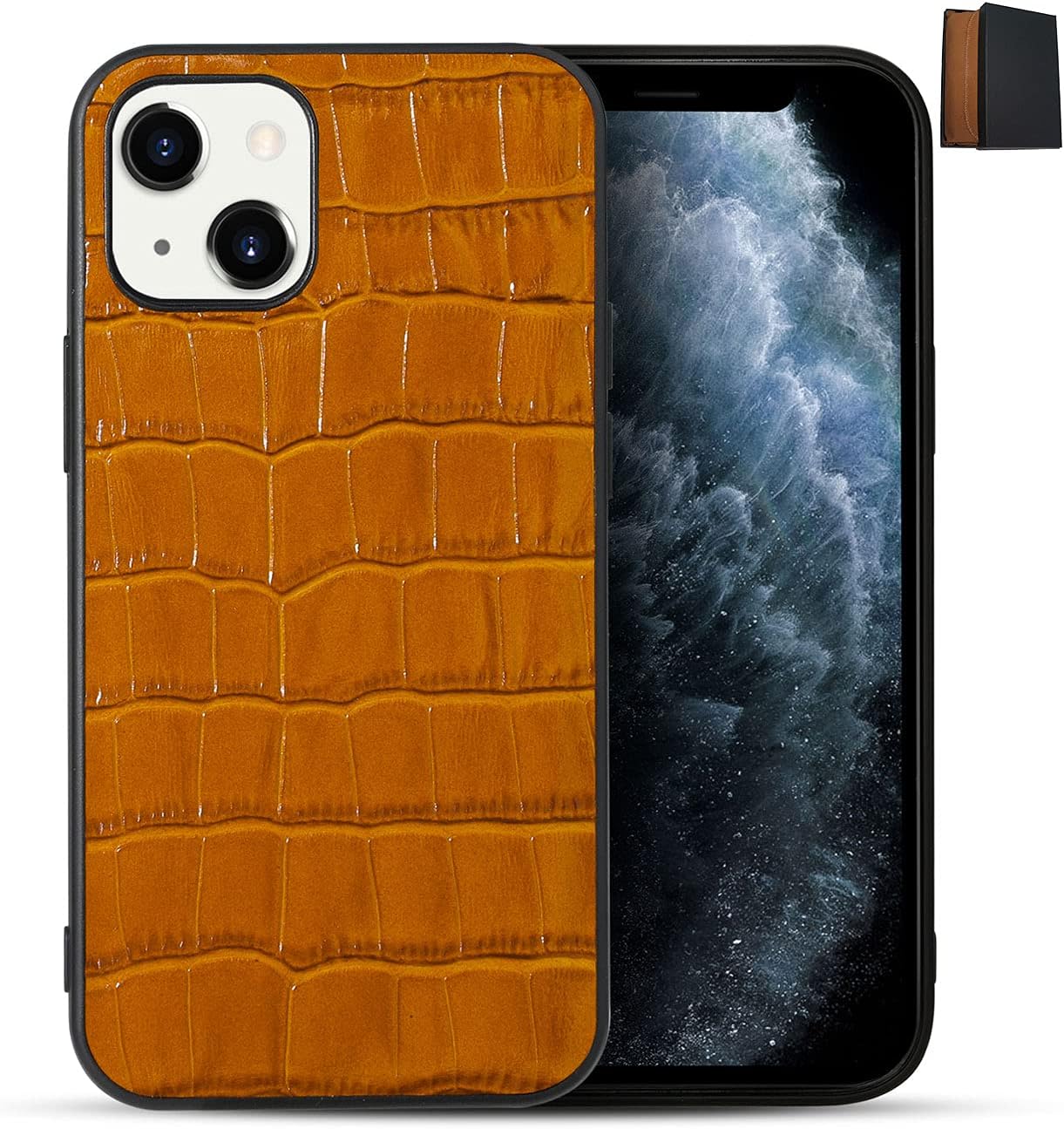 [Amazon.co.jp Limited] iPhone 15 Case, Genuine Leather Crocodile Finish, Increases Money Luck, Lightweight, Mobile Phone Cover, Smartphone Case, Wireless Charging, Supports Reliable Domestic