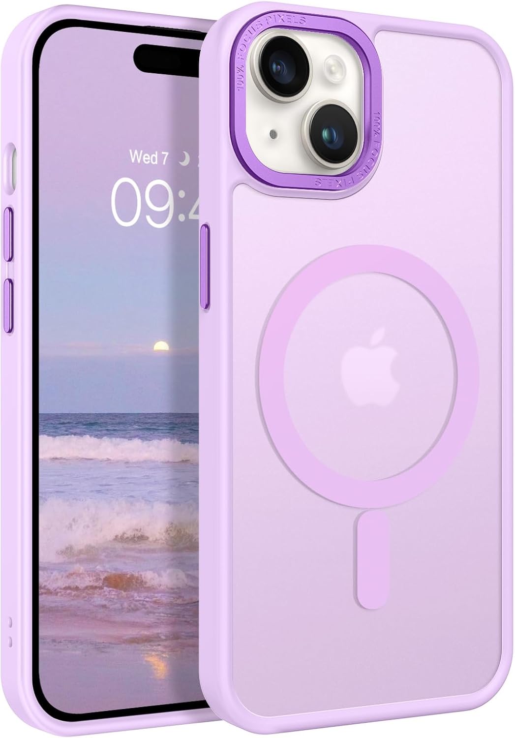 BENTOBEN Compatible with iPhone 15 Plus Case, Translucent Matte Slim Shockproof Magnetic Phone case [Compatible with MagSafe] Women Men Girl Boy Protective Cover for iPhone 15 Plus, Light Purple