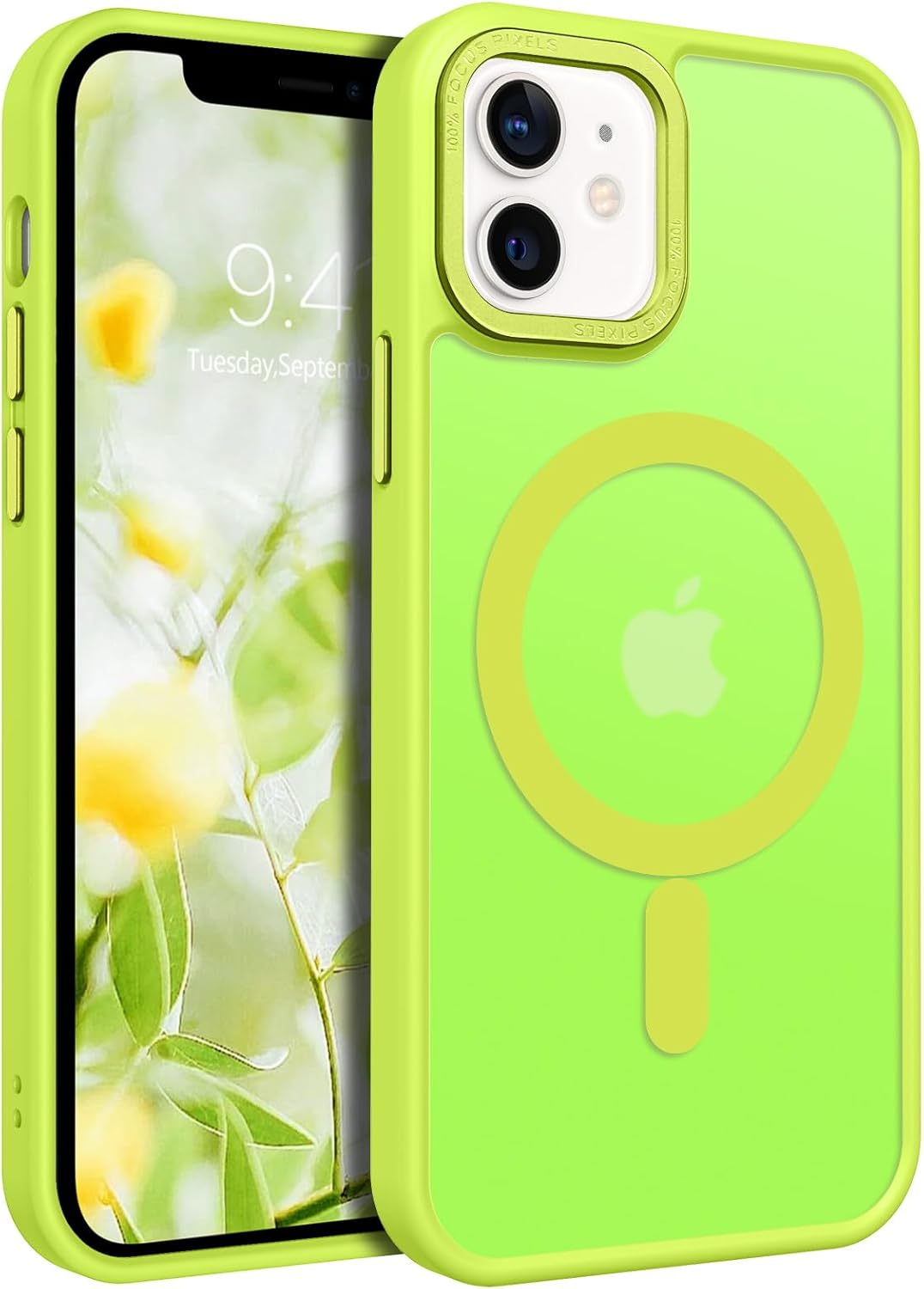 BENTOBEN for Magnetic iPhone 12 Mini Case, Phone Case iPhone 12 Mini [Compatible with Magsafe] Slim Fit Matte Design Shockproof Bumper Drop Protective Girls Women Boy iPhone 12Mini Cover, Bright Green