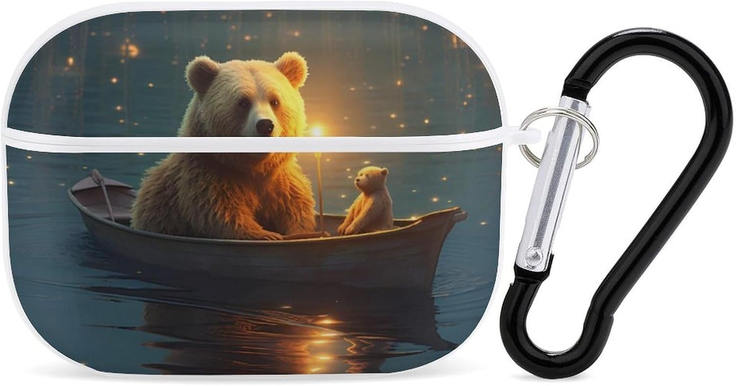 Bear Boat Earbuds Protective Case Cover Portable Headphone Case Bluetooth Headset Cover Compatible with Airpods Pro