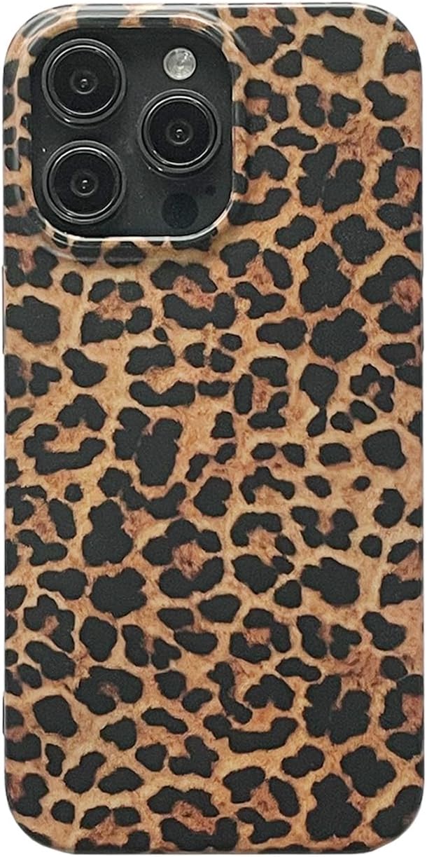 Brown Cheetah Print Leopard Phone Case for iPhone 14/iPhone 13 6.1 inch Retro Trendy Luxury Matte Slim Protective Girls Women Funda Cover for iPhone 13/14