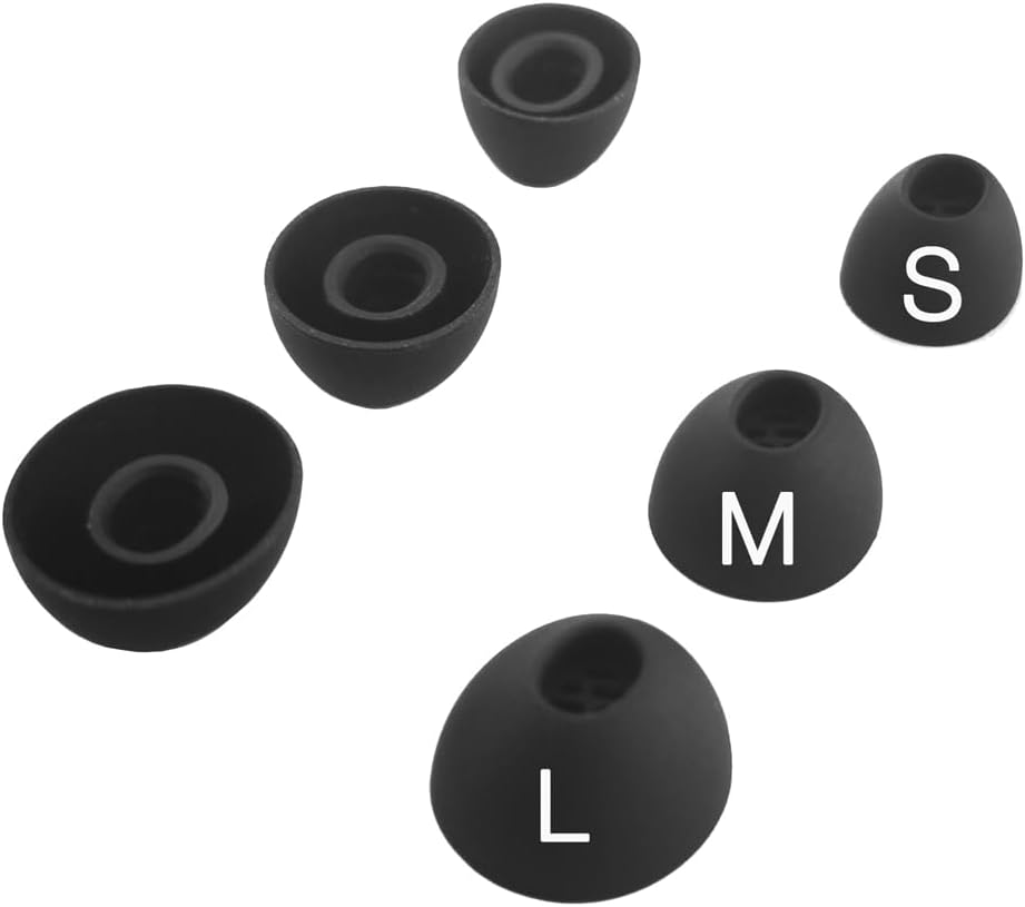 Eartips Compatible with OnePlus Buds Pro 2 Earbuds Earpad with S.M.L Size by TENNMAK (Obsidian Black)