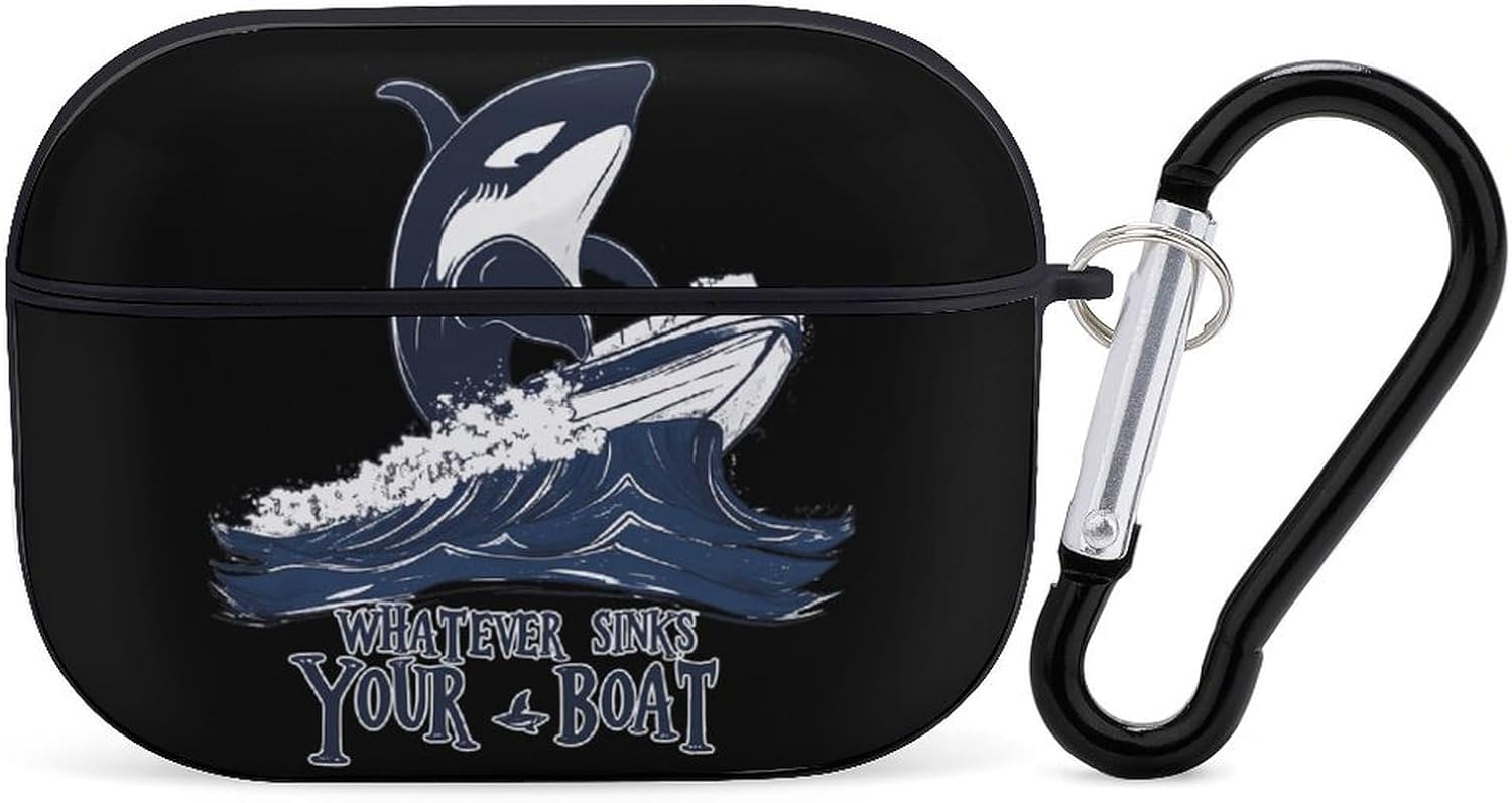 Killer Whale Whatever Sinks Your Boat Compatible with AirPod Pro Hard Charging Earphone Case Protector Cover with Keychain