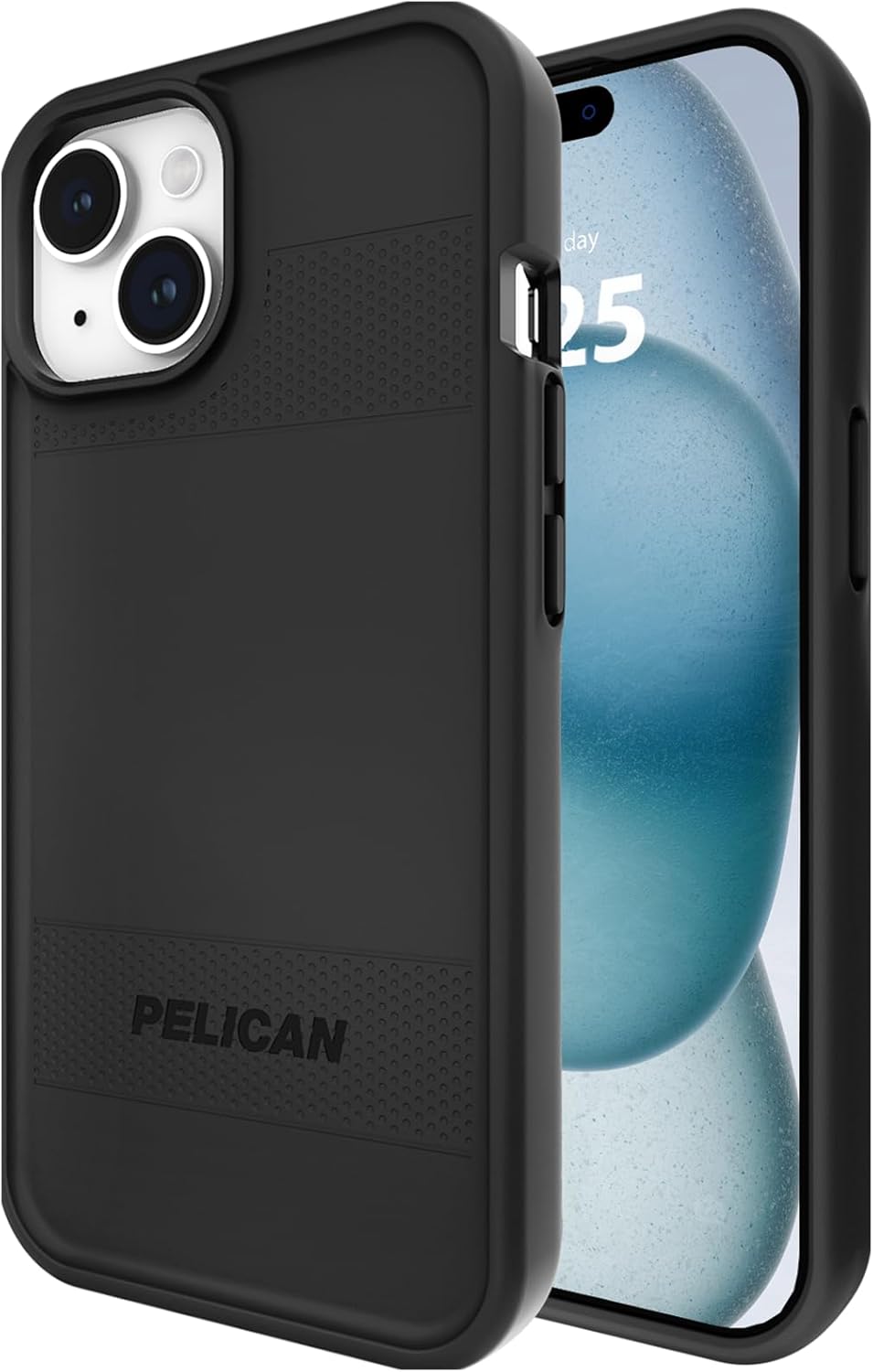 Pelican Protector Series - iPhone 15 Case 6.1" [Compatible with MagSafe] Magnetic Phone Case W/Anti-Scratch Technology [16ft MIL-Grade Drop Protection] Rugged, Heavy Duty Cover for iPhone 15 - Black