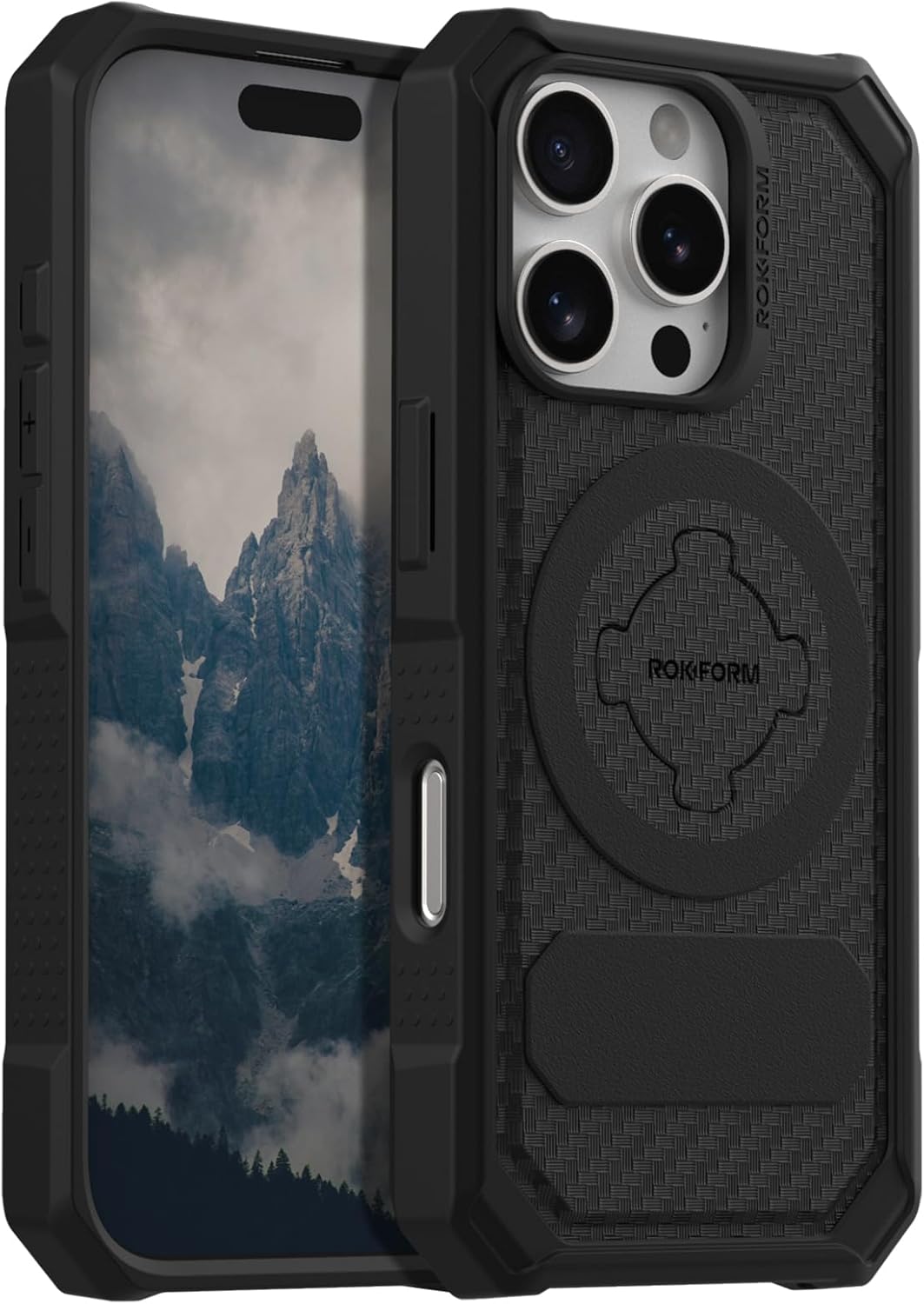 Rokform Rugged Case Compatible with iPhone 16 Pro, Magnetic Cover (Black)