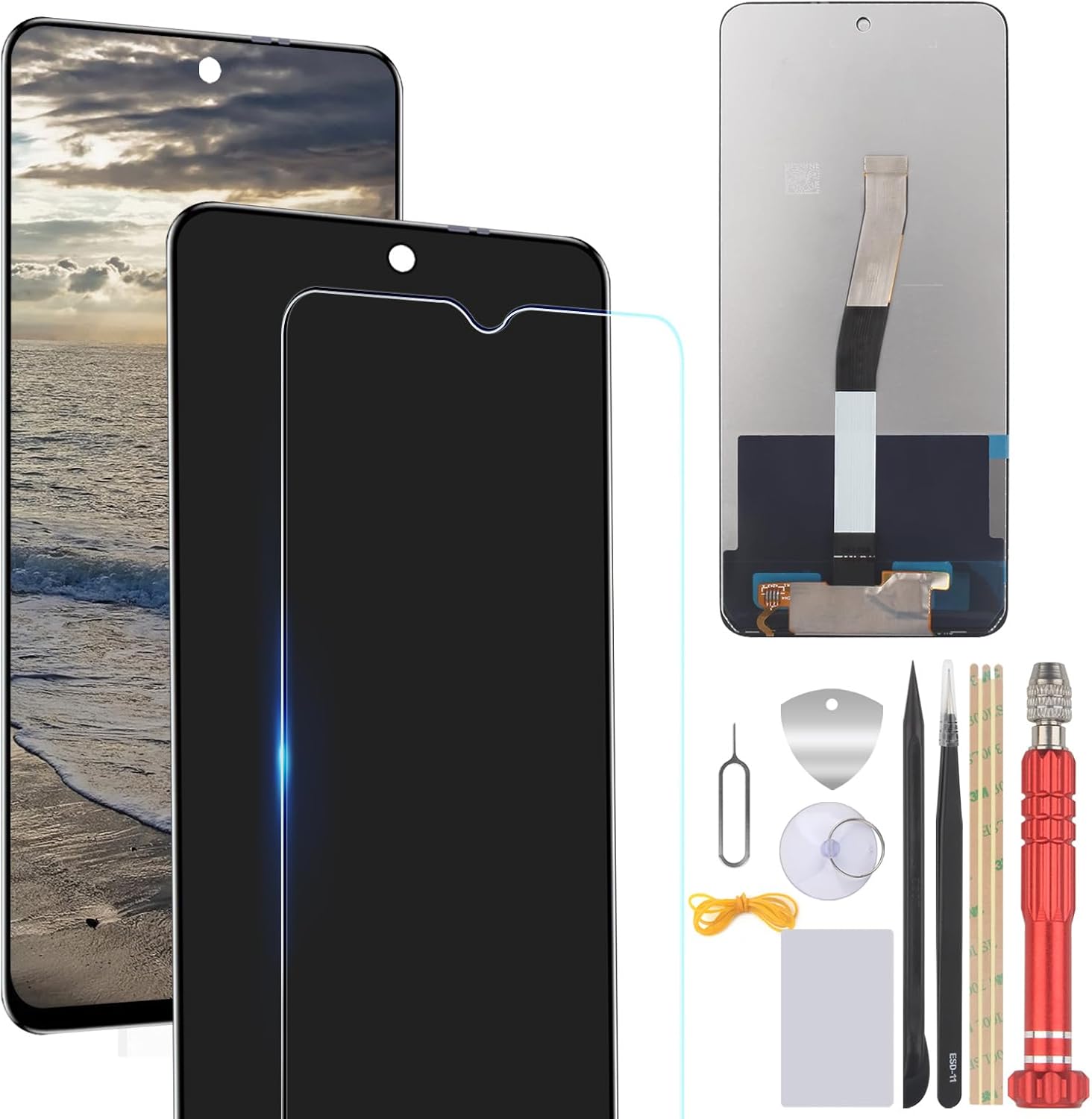 Screen for Xiaomi Redmi Note 9 Pro Screen Replacement for Redmi Note 9s M2003J6A1I 6.67″ LCD Display Touch Digitizer Assembly with Tools(Black)