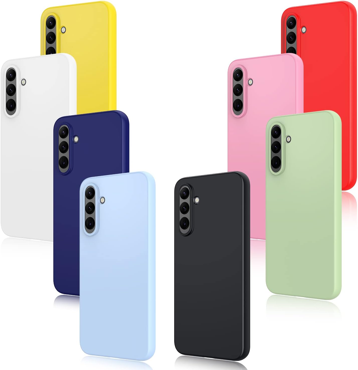 Silicone Bumper Case for Samsung Galaxy A34 5G, 8 Pack, Shockproof Protection, Lightweight, Multiple Colors