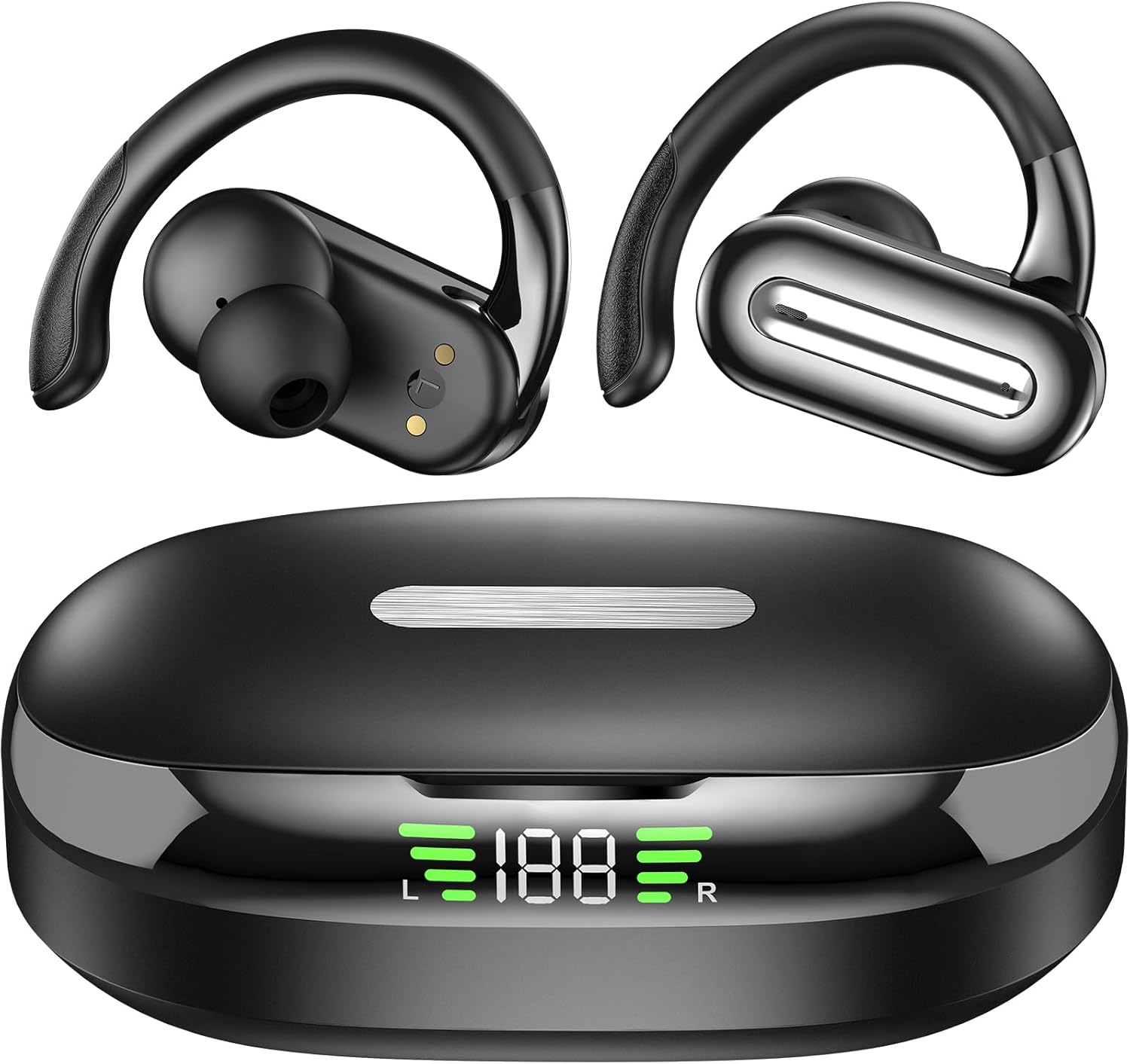 Wireless Earbuds with 8H Playtime, Rotating Ear Hooks, ENC Noise Cancellation, Bluetooth 5.4