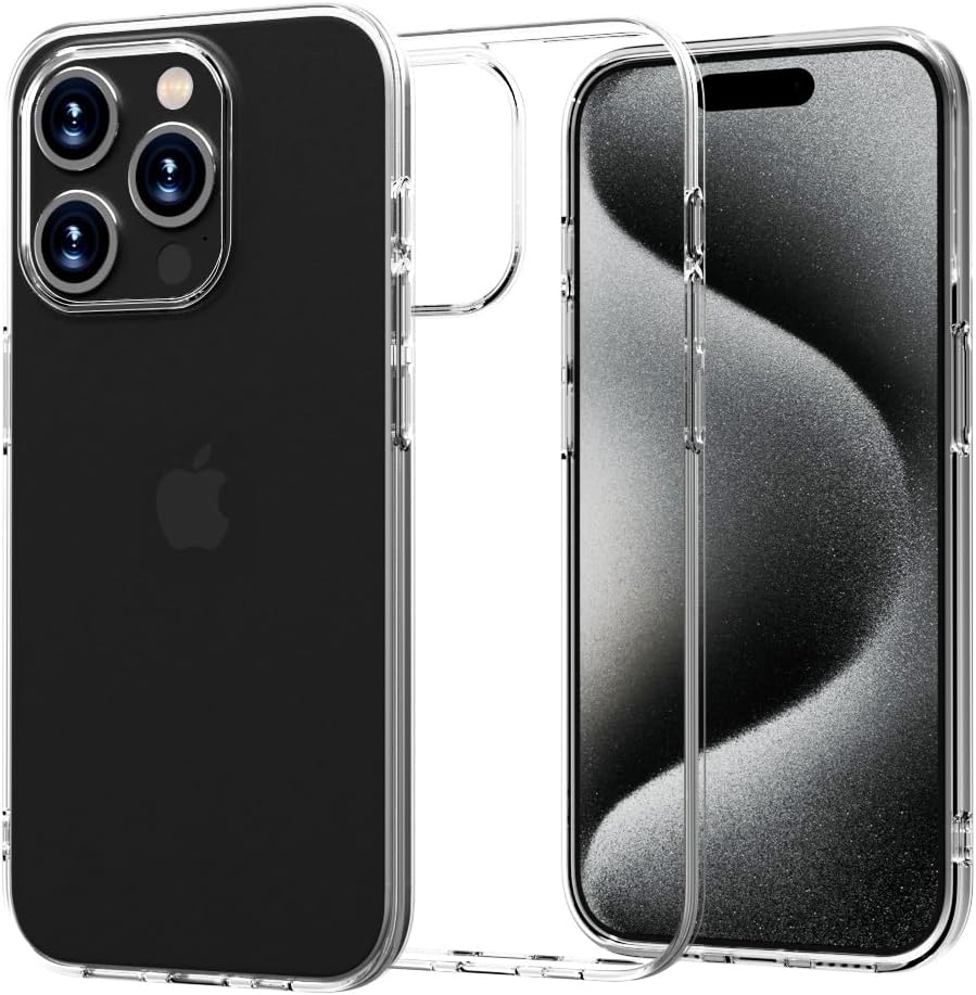 X-level Compatible with iPhone 15 Pro Max Case Clear Thin Soft TPU Slim Fit Mobile Phone Cover Anti-Slip Grip Scratch Resistant Phone Cases for iPhone 15 Pro Max