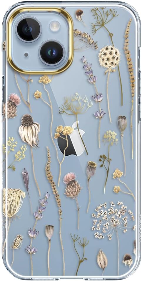 luolnh Compatible with iPhone 14 Case Clear TPU Bumper Phone Case Cover for iPhone 14 6.1 inch(Gold)